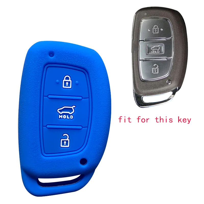 Силиконовый чехол для ключей Hyundai Tucson 3 кнопки Elantra 2019|Футляр автомобильного