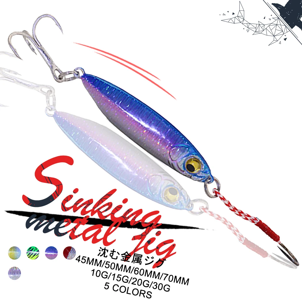 

1PCS 10G/15G/20G/30G Metal Jig Spoon Bait 3D Eyes Sinking Fishing Lures Treble Hook Hard Bait Pesca Winter Fishing Tackle