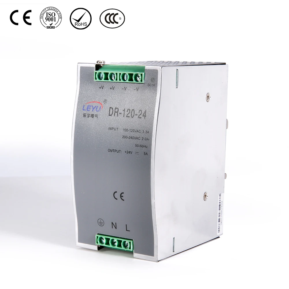 

CE RoHS approved DR-120-24 din rail smps led power supply 24v 120w power supply