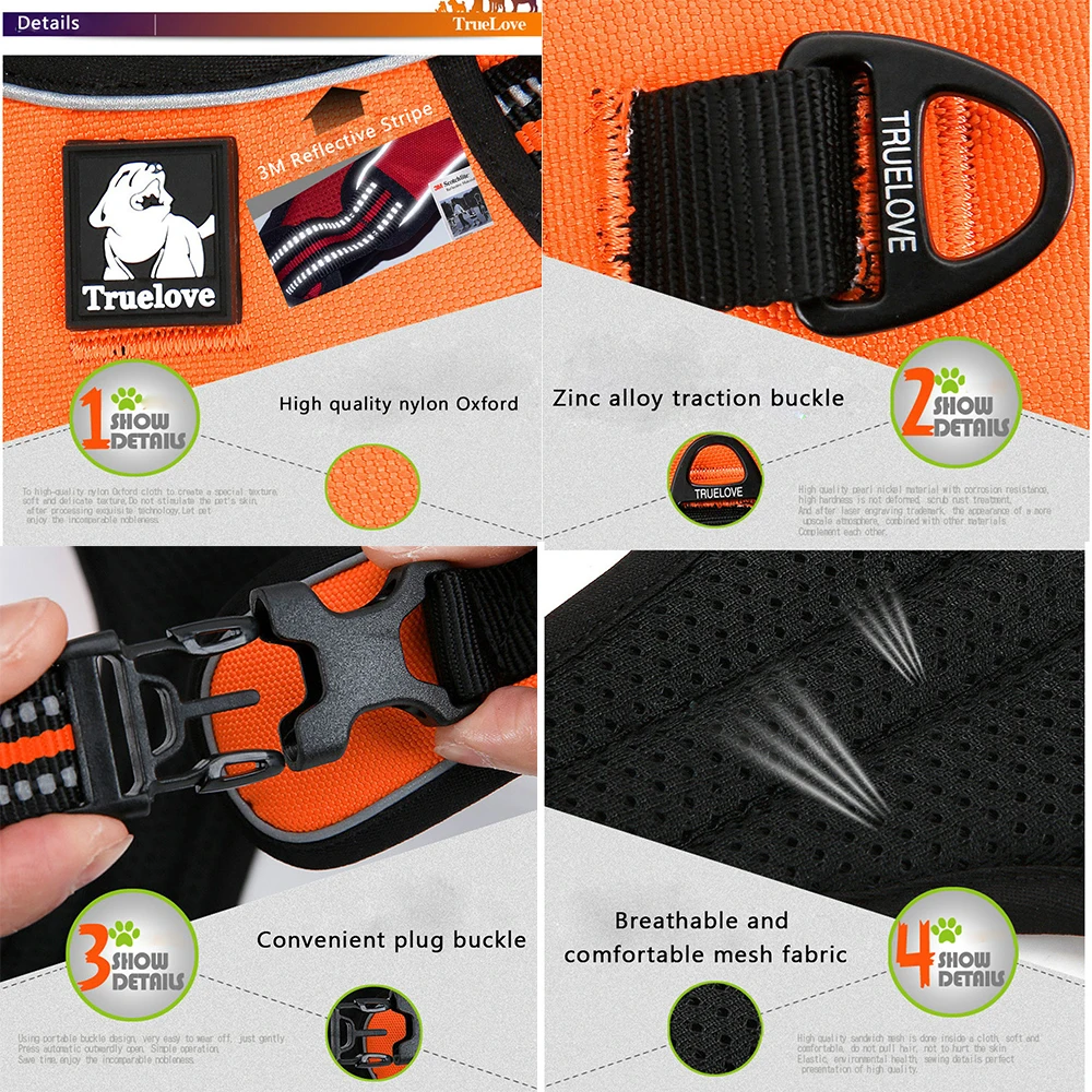 Регулируемая шлейка для собак светоотражающая нейлоновая мягкая безопасности