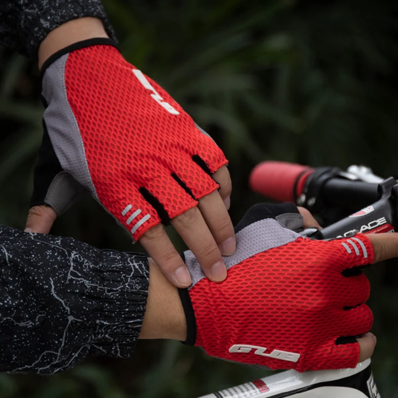 

GUB Shock Cycling Gloves Breathable Mesh Lycra Breathable Half Finger Gloves Anti Slip Sport Gloves for Men Women