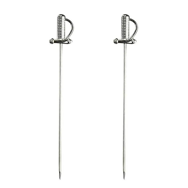 2 шт. коктейльные палочки Нержавеющая сталь меч Форма декоративные фрукты