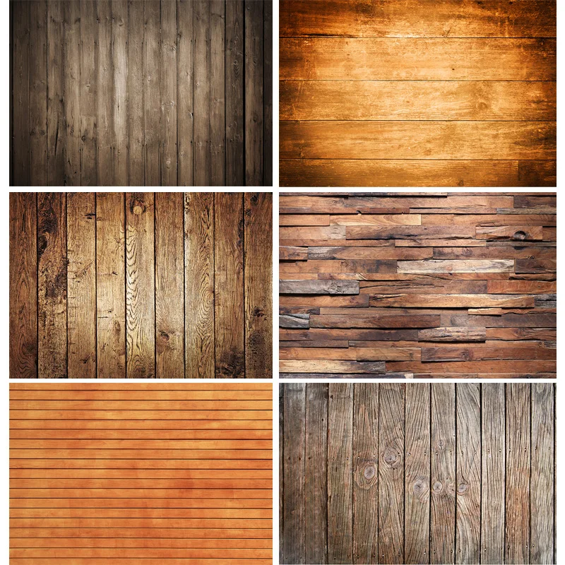 

SHENGYONGBAO Wood Board Texture Photography Background Wooden Planks Floor Baby Shower Photo Backdrops Studio Props TFM-03