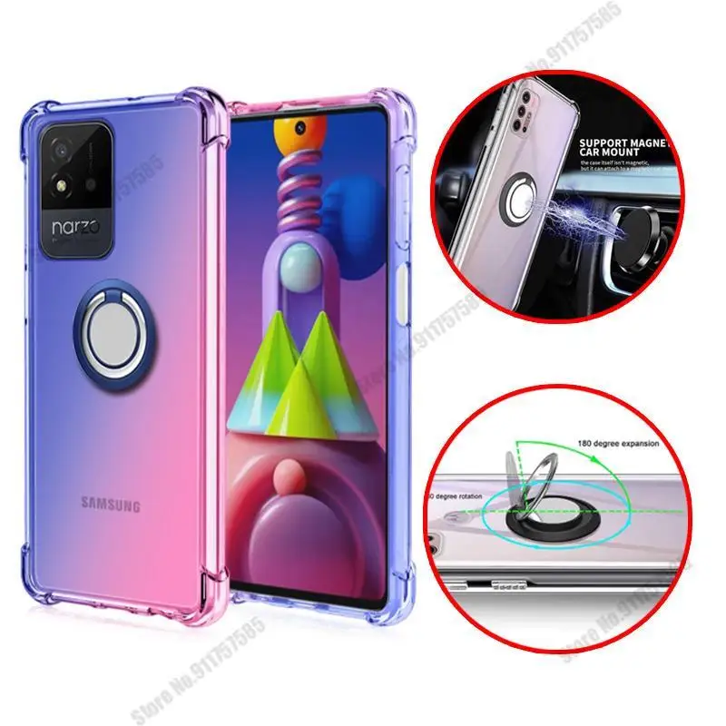 Противоударный мягкий чехол с радужным градиентом для OPPO Realme Narzo 50A 30A 20 Pro