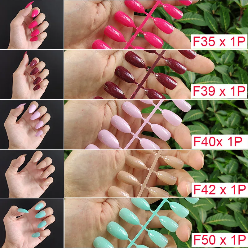 F6-5PCs Mix Colors 18 смешанных цветов короткие круглые кончики для Ногтей Полное покрытие накладные кончики для Ногтей пресс на поддельные ногти яркие цвета - Цвет: F6-5PCs Mix Colors