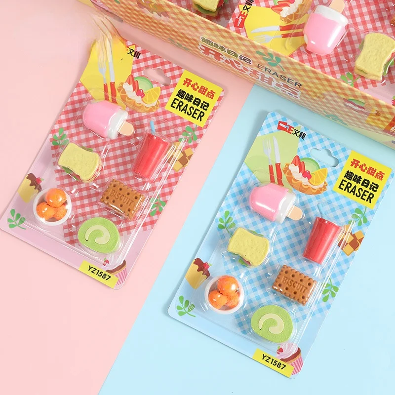 6 шт./набор резинки в виде сердца для девочек | Канцтовары офиса и дома