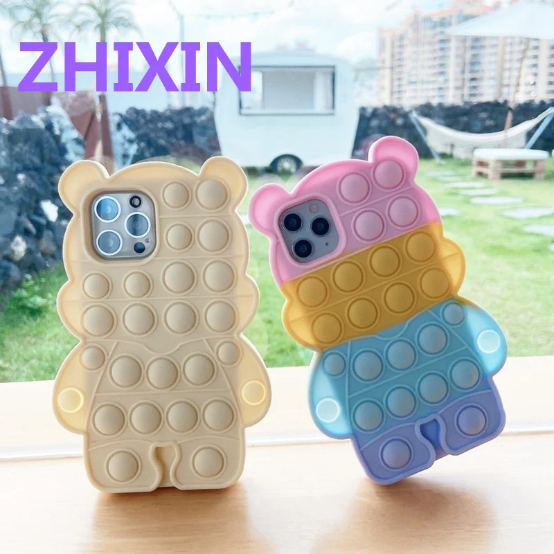 

3D Beae Cover for Samsung A10E A11 A12 A20 A21 A30 A31 A32 A50 A51 A71 A70 S9 S10 S20 Note20 Reliver Stress Fidget Push Bubble