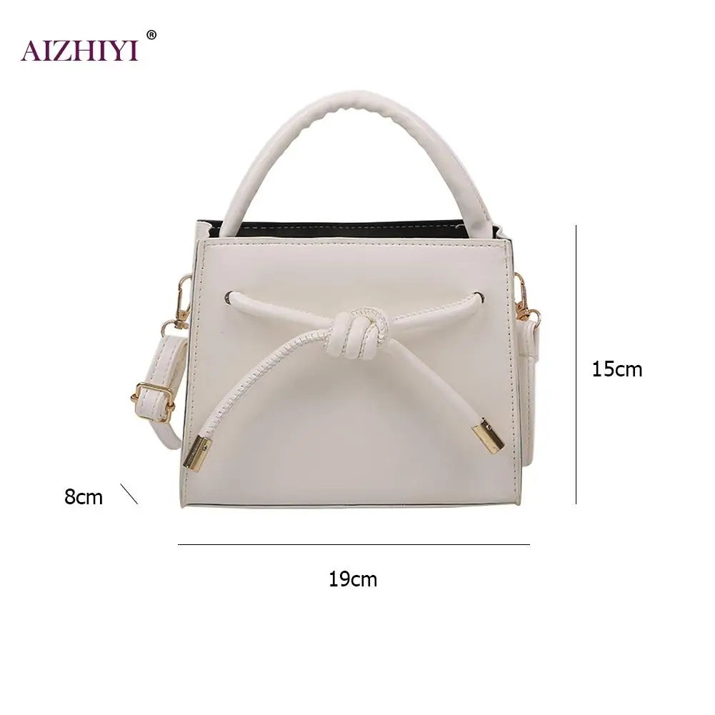 

Bow Tie Women PU Leather Handbags Simple Elegant Female Solid Color Shoulder Crossbody Messenger Bags
