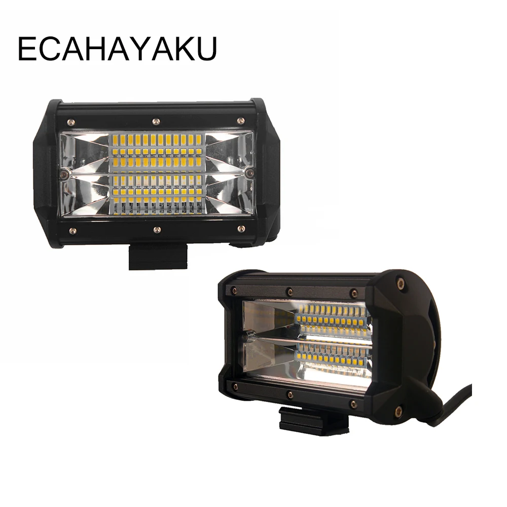 

ECAHAYAKU 5 inch Led Work Light Bar 72w 6000k Flood Lamp Driving Light Offroad Light12V OffRoad Lamp Motorcycle 4x4 (Pack of 2)