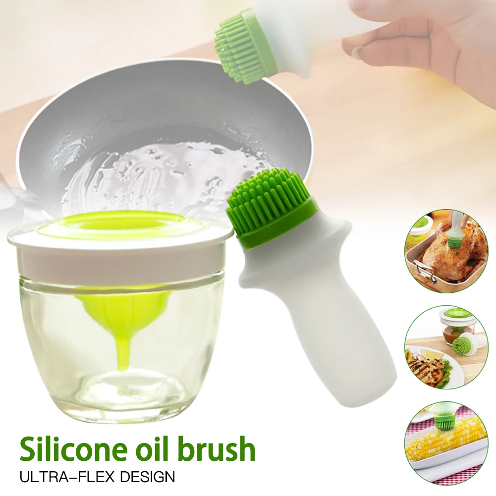 

High temperature large silicone oil bottle set oil brush barbecue brush kitchen baking cooking pancake barbecue tool