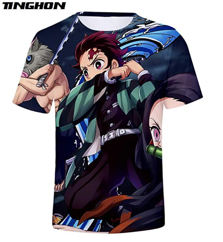 

XS-7XL NEW Anime Demon Slayer 3D Print Men Women Short Sleeves Tops Tees Summer Streetwear Casual T shirt 01