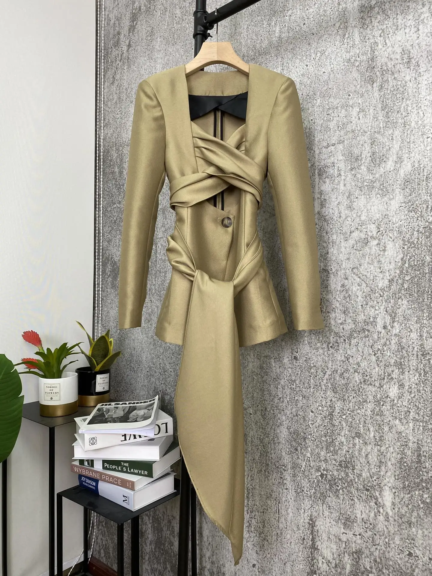 

Женский блейзер на шнуровке, однотонный блейзер с длинным рукавом и отложным воротником, 2021, 1230