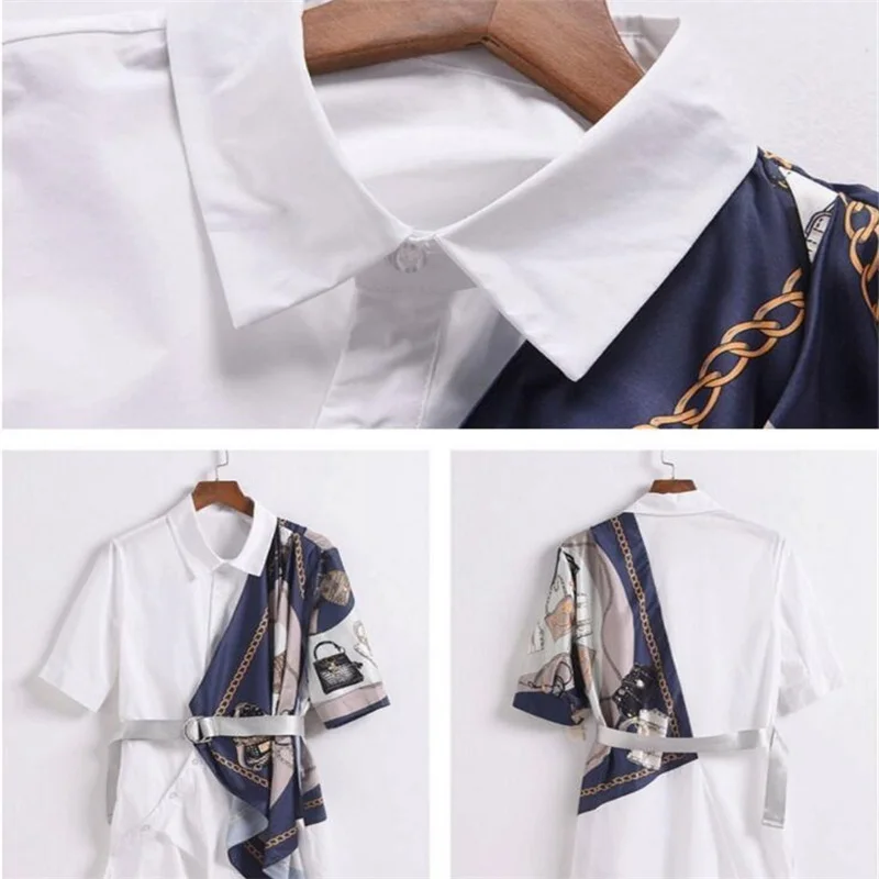 

Fashion dress for women 2021 summer shirtdress irregular Half sleeve belt dress female dress popular dresses ladies Streetwear