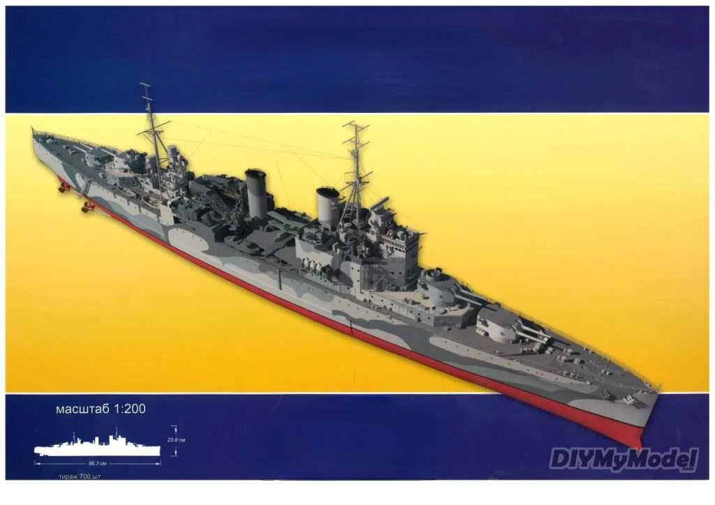 DIYMyModeI-rompecabezas de juguete para ni&ntilde;os y adultos, juguete de rompecabezas para armar Cruiser pesado brit&aacute;nico, clase londinense, manualidades, bricolaje, ideal para regalo de pel&iacute;cula-0