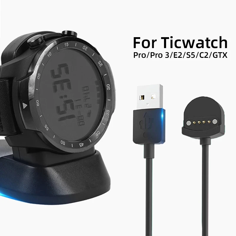 

Chargers for Ticwatch Pro/e2/s2/c2/GTX/Pro 3 Portable Fast Charging Dock USB Data Charger Smart Watch Charging Accessories