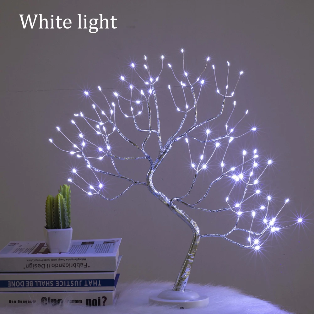 

108 LEDS Night Light Bonsai Tree Shaped Lamp Gypsophila Ornament Home Festival Party Wedding Indoor Decorative Night Light