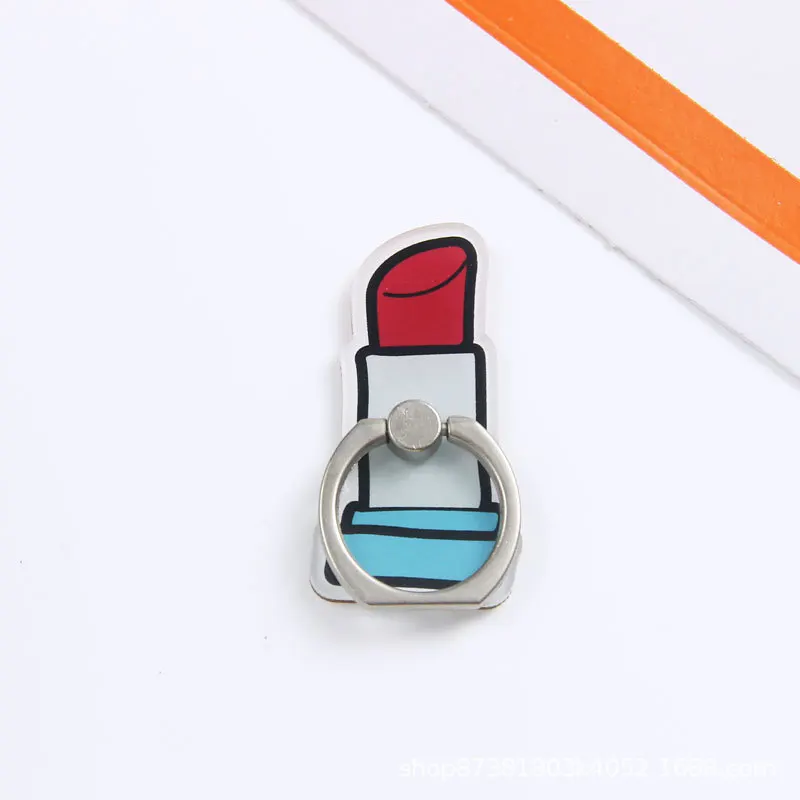

1PC Cartoon Ring Buckle Bracket Rainbow Lips Lipstick Cactus Ice Cream Glasses Banana Mobile Phone Bracket