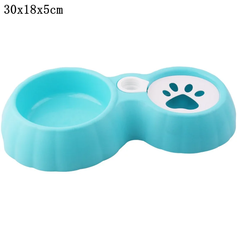 blue Non-wet mouth Миска для собак из нержавеющей стали, двойные миски для домашних животных, кормушка для собак, щенков, кошек, миски для кормления, защита от брызг - Цвет: blue Non-wet mouth