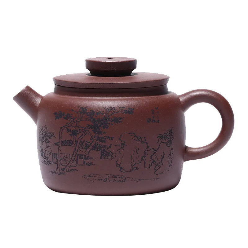 

Zisha teapot Yixing raw ore purple clay landscape ancient rhyme teapot
