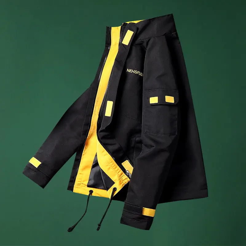 

2021 Jacket Male Korean Fashion Student Jacket Autumn Standing Collar Youth Loose Clothes BF Handsome Leisure