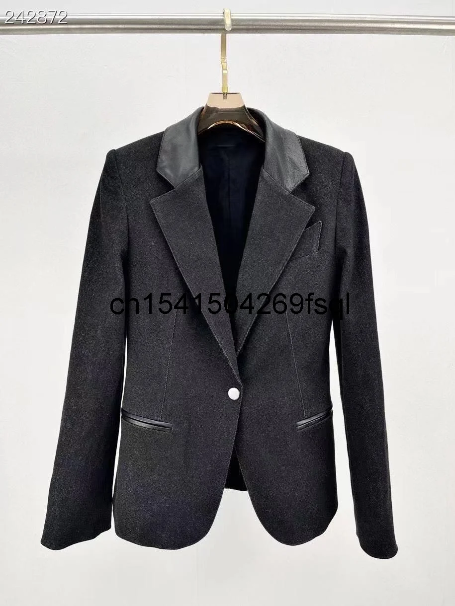 

Женский приталенный Блейзер на одной пуговице, подиумный винтажный Дизайнерский Жакет в стиле пэчворк для ранней осени, 2021