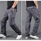 Летние Прямые повседневные мужские износостойкие брюки-карго с несколькими карманами, хлопковая тактическая спортивная одежда для рыбалки, походов, тренировок