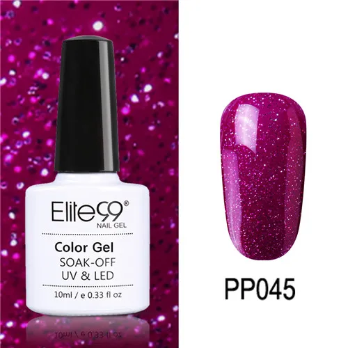PP045 Elite99 10 мл Гель-лак для ногтей замачиваемый УФ красочный Фиолетовый лак для ногтей художественный Гель-лак для Ногтей Стойкий гель нужен основа и верхнее покрытие - Цвет: PP045