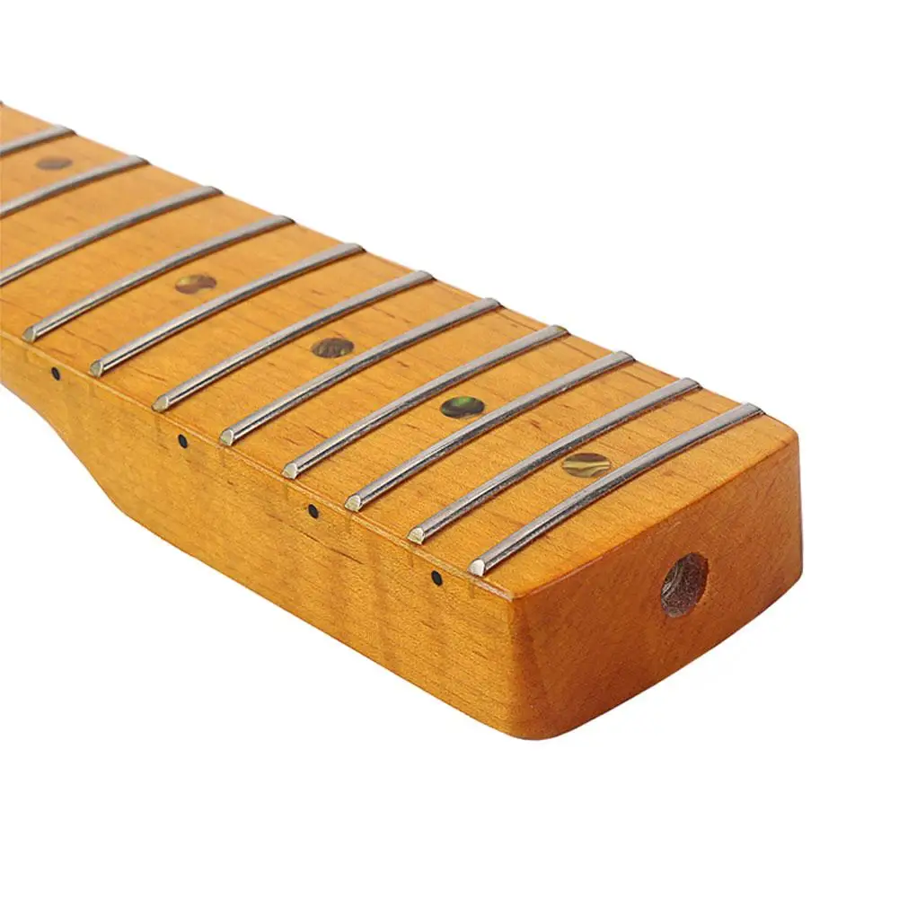 stilvolle feste holz paulownia ahorn hals 21 fret griffbrett hals teile ersatz für st elektrische gitarre teile zubehör free global shipping