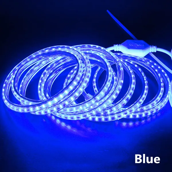 220 В светодиодный светильник 3014 SMD водонепроницаемый 120 светодиодный s/m наружный светодиодный светильник белый/теплый белый/синий ЕС выключатель питания вилка - Испускаемый цвет: Синий