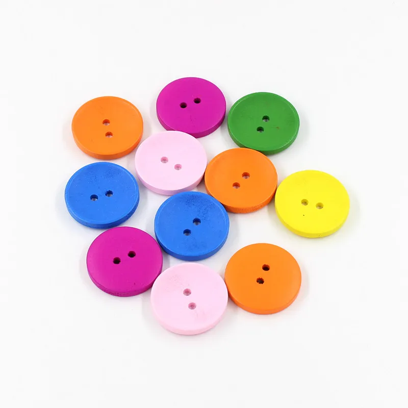 50/100 шт. деревянные пуговицы 15 мм