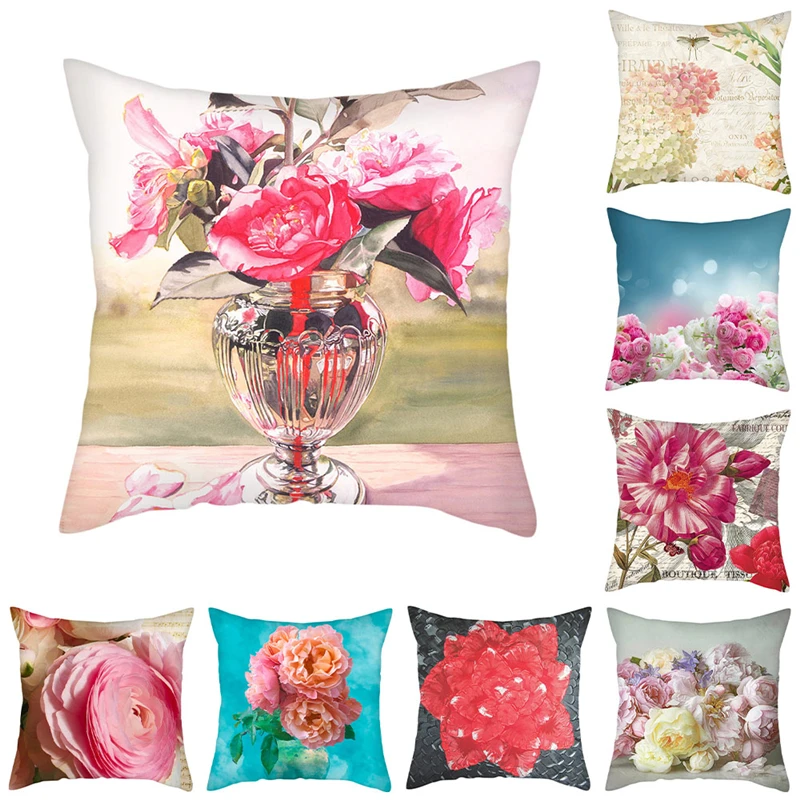 Чехол для подушки Fuwatacchi с цветочным принтом чехол цветущим постером фото