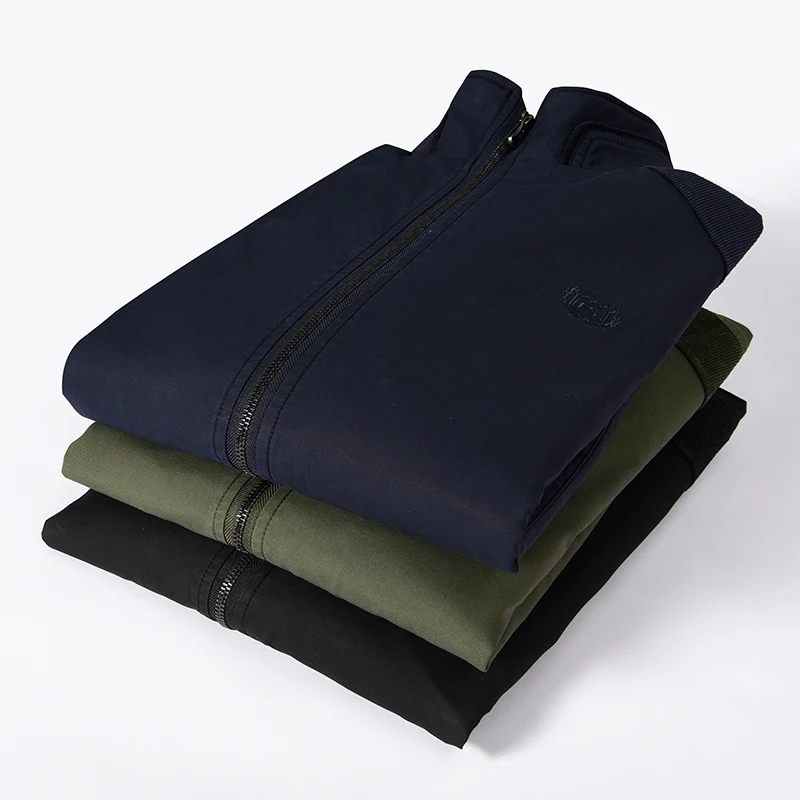 

New Arrival Classic Zipper Pockets Jackets Men's Jacket Cotton Casual Solid Color Jacket Men Autumn Spring Outwear Coats for Man