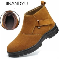 size 37 46 autumn steel toe boots work shoes menwomen safety shoes mens winter footwear thickening thermal waterproof boots men