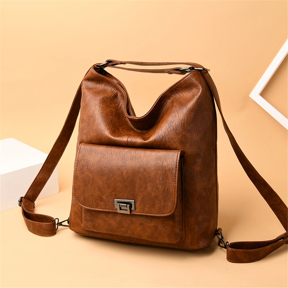 Новинка винтажная однотонная женская сумка на плечо из мягкой кожи роскошные