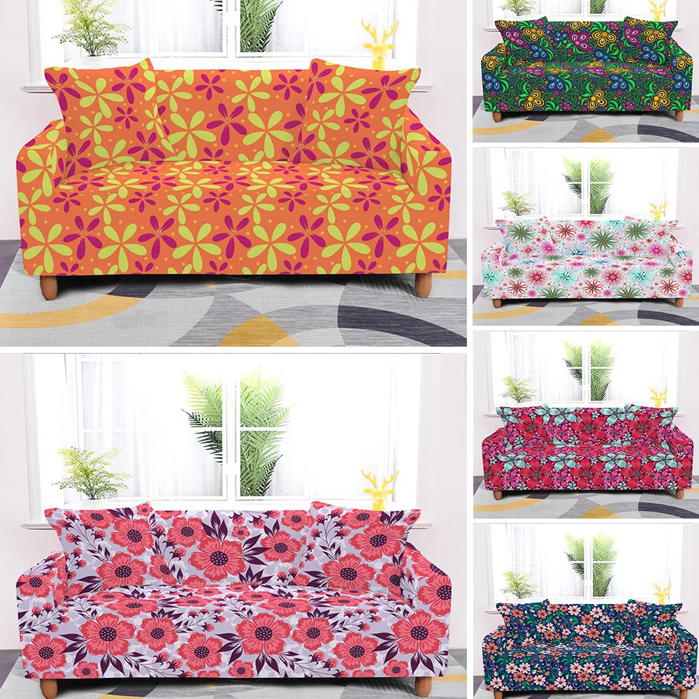 Стрейч с цветочным принтом чехлы для диванов эластичные протектор мебели чехлов