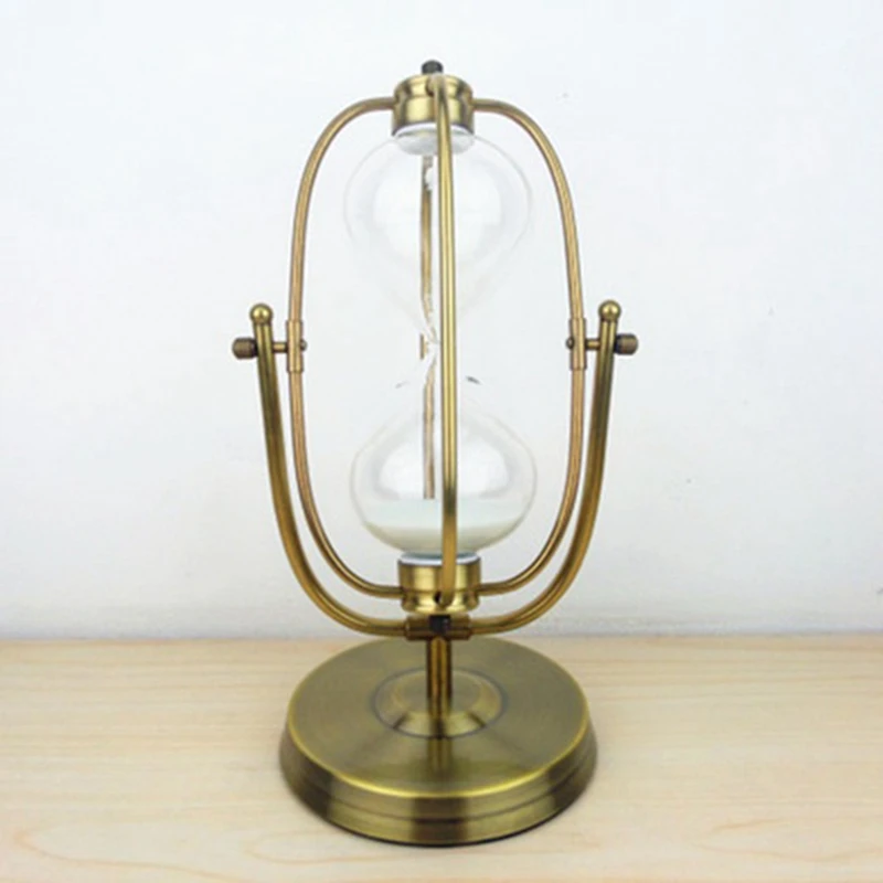 

European Style Rotating Hardware Hourglass Home Decoration 60 Minutes Timer
