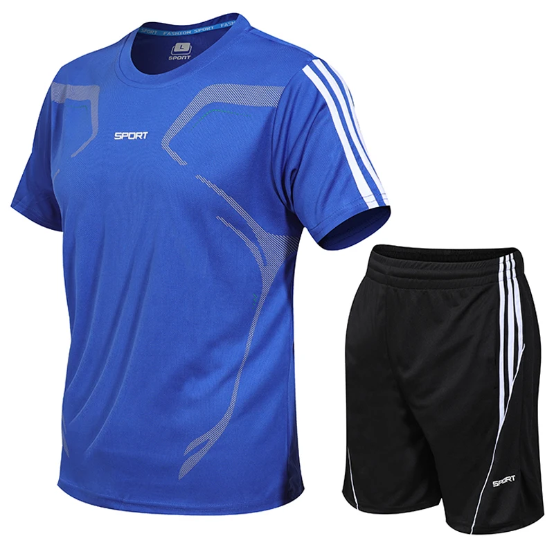 

Men`s Sportswear Set 6XL 7XL 8XL Casual Two Pieces sport Suit Short Sleeve T-shirt+shorts Male Streetwear Tracksuit Man clothing
