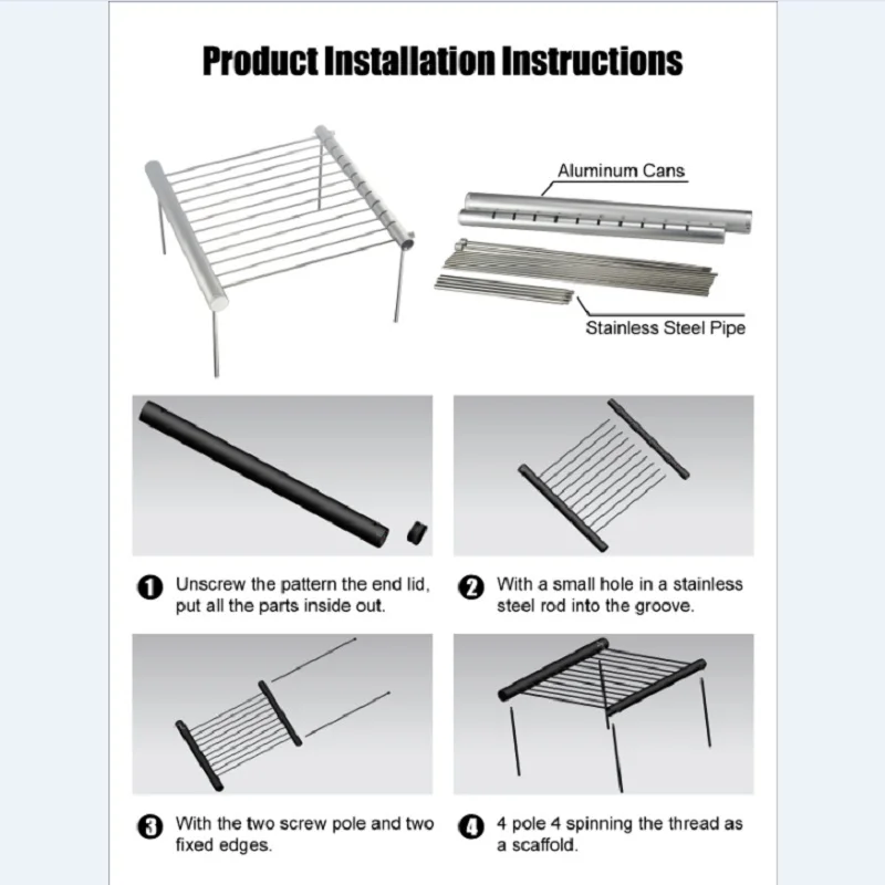 

Portable Stainless Steel BBQ Grill Folding BBQ Grill Mini Pocket BBQ Grill Barbecue Accessories For Home Park Use