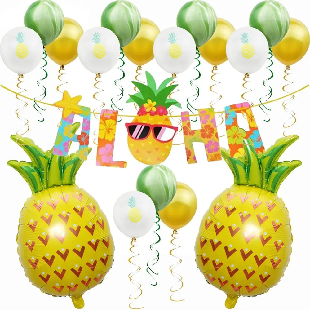 

Amawill Hawaiian Flamingo Theme Party Decorations Flamingo Balloon Paper Banner For Tropical Party Wedding Decoration 8D