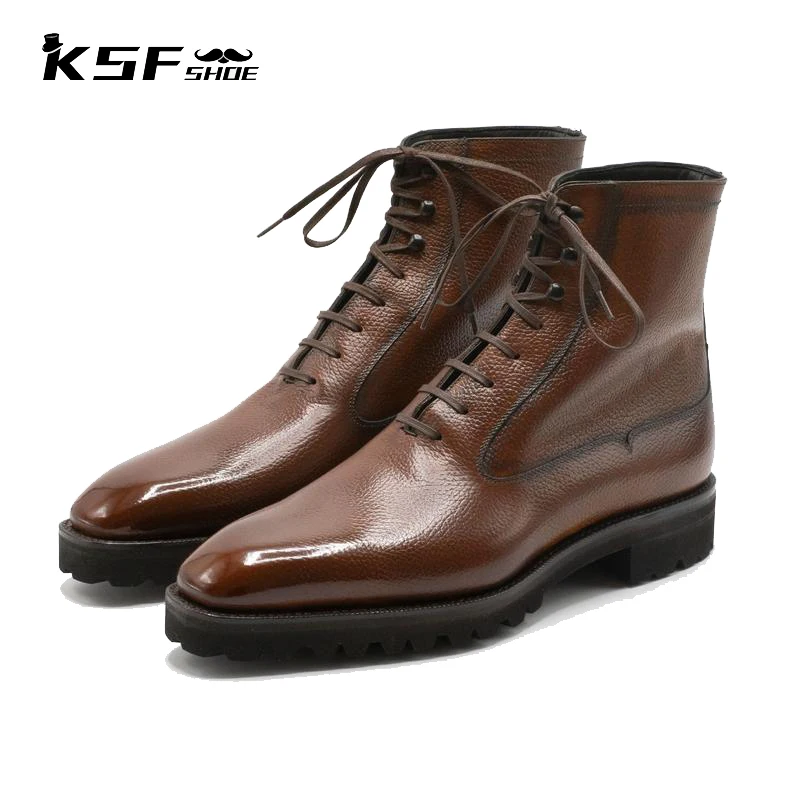 

KSF SHOE Chelsea Luxury Men Boots Shoes Designer Original Fashion Add Velvet Handmade Genuine Leather Winter Boots Shoes for Men