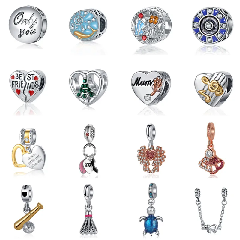 

45 Styles Alloy Elephant Leaf Music Flowers Charms Beads Fit Pandora Bracelets & Bangles for Women DIY Jewelry Accessories