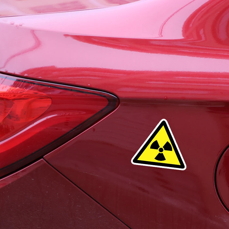 

Car Sticker, Dangerous Radiation Car Sticker PVC Waterproof and Sun Protection Warning Sticker 14.4cm * 12.5cm