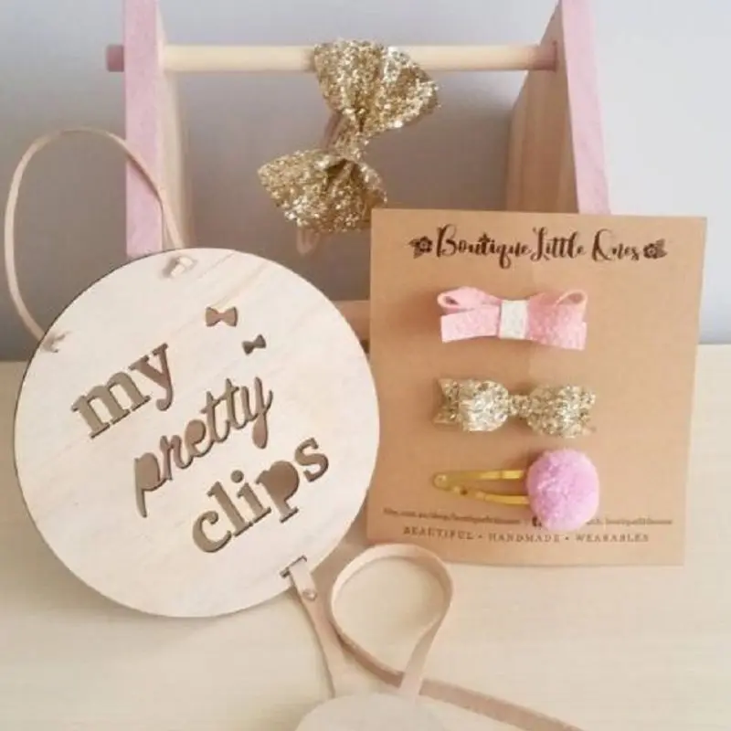 Скандинавский деревянный заколка для волос малышей Вешалка Органайзер стене