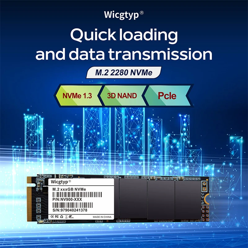 Внутренний твердотельный накопитель Wicgtyp M2 SSD NVMe 1 ТБ 512 ГБ 256 128 Гб HDD M.2 2280 PCIe HD для