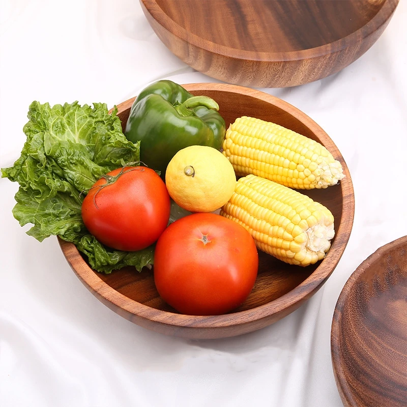 Деревянный салат пиалы сковорода Фруктовые Конфеты блюдце десертный ужин хлеб