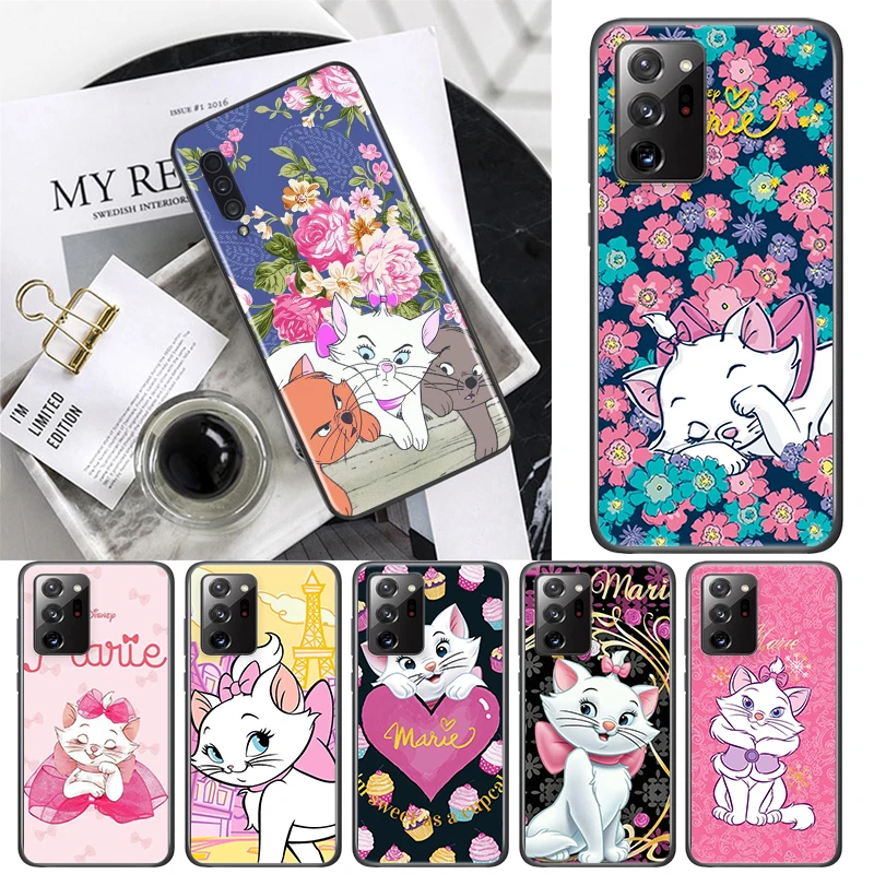 

For Samsung Galaxy A91 A81 A71 A51 5G UW A41 A31 A21S A21 A11 A03 A01 Core Phone Case Disney Marie Cat Black Soft TPU