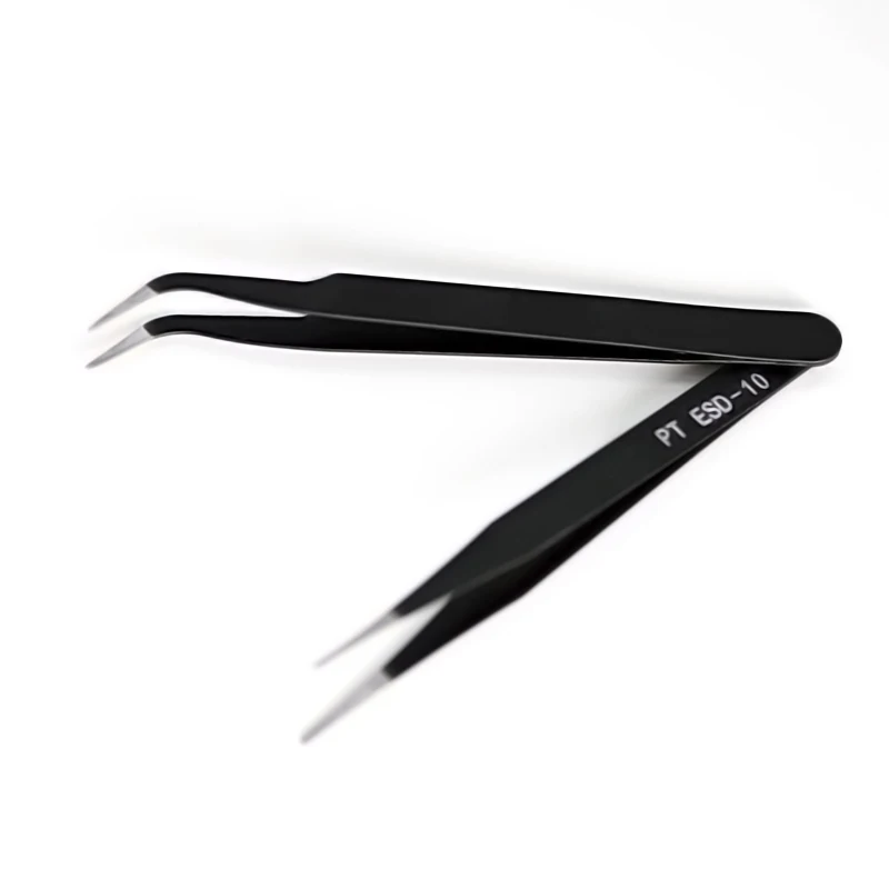 

6pcs Anti-static Stainless Steel Tweezers Maintenance Tools Industrial Precision Curved Straight Tweezers Repair Tools