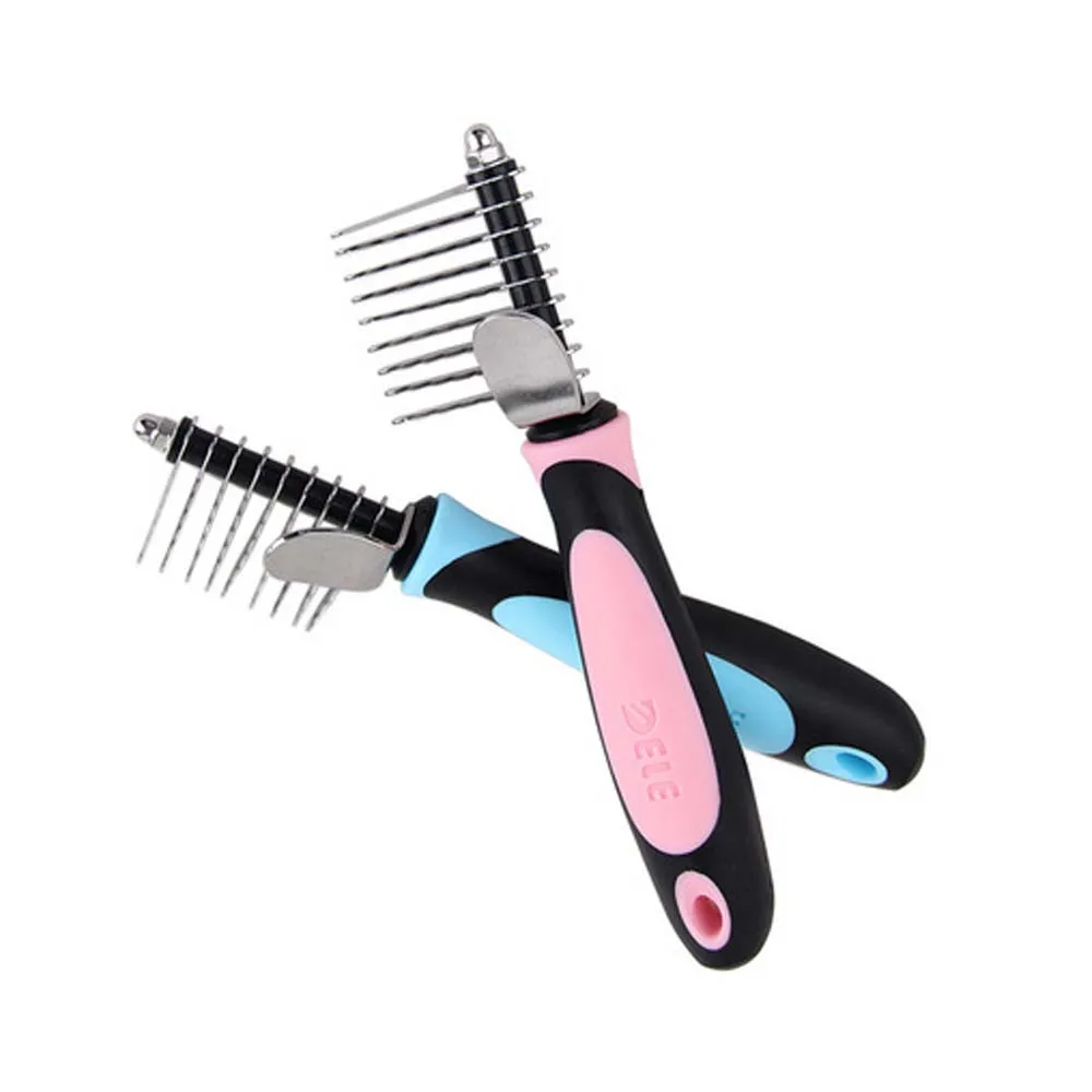 QQQPET Brush Shedding Trimmer For Dog Cat Pet Safe Edges Tangles and Matted Hair Cutter Rake Remover Comb Grooming Tool | Дом и сад