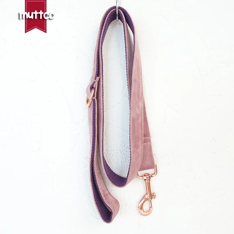 

MUTTCO Adjustable dog collar THE BABY PINK handmade pet products 5 sizes metal buckle double cloth dog leash UDC080M