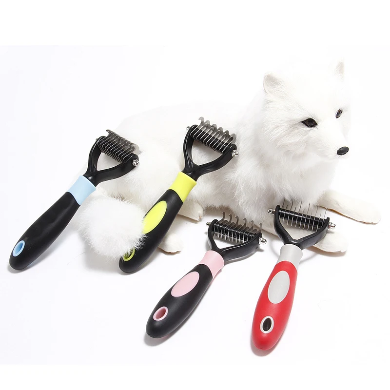 Удаление волос гребень для профессиональной стрижки собак котов Dematting Deshedding